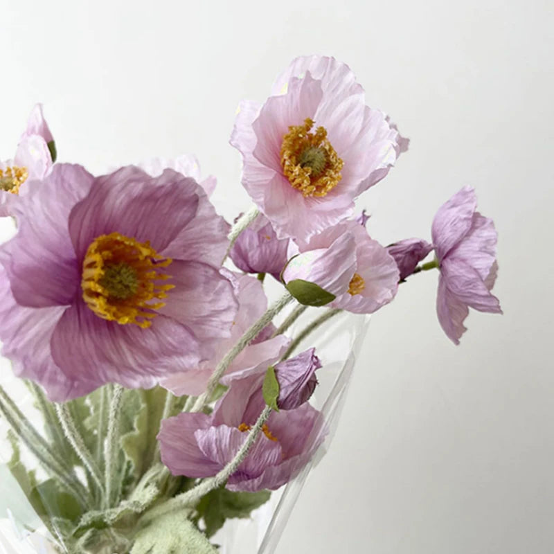 High Quality Beautiful Artificial Poppy Silk Flowers Fake Flower for Home Wedding Salon Party Luxury Decoration