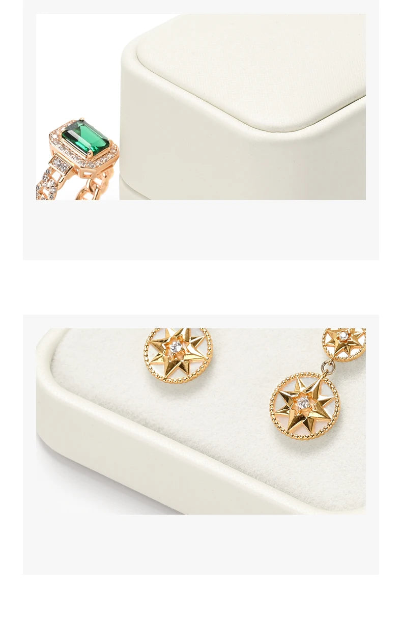Oirlv Jewelry Box Jewelry Organizer Ring Earrings Necklace Pendant Bracelet Storage Box Packaging Box Gift Case for Wedding