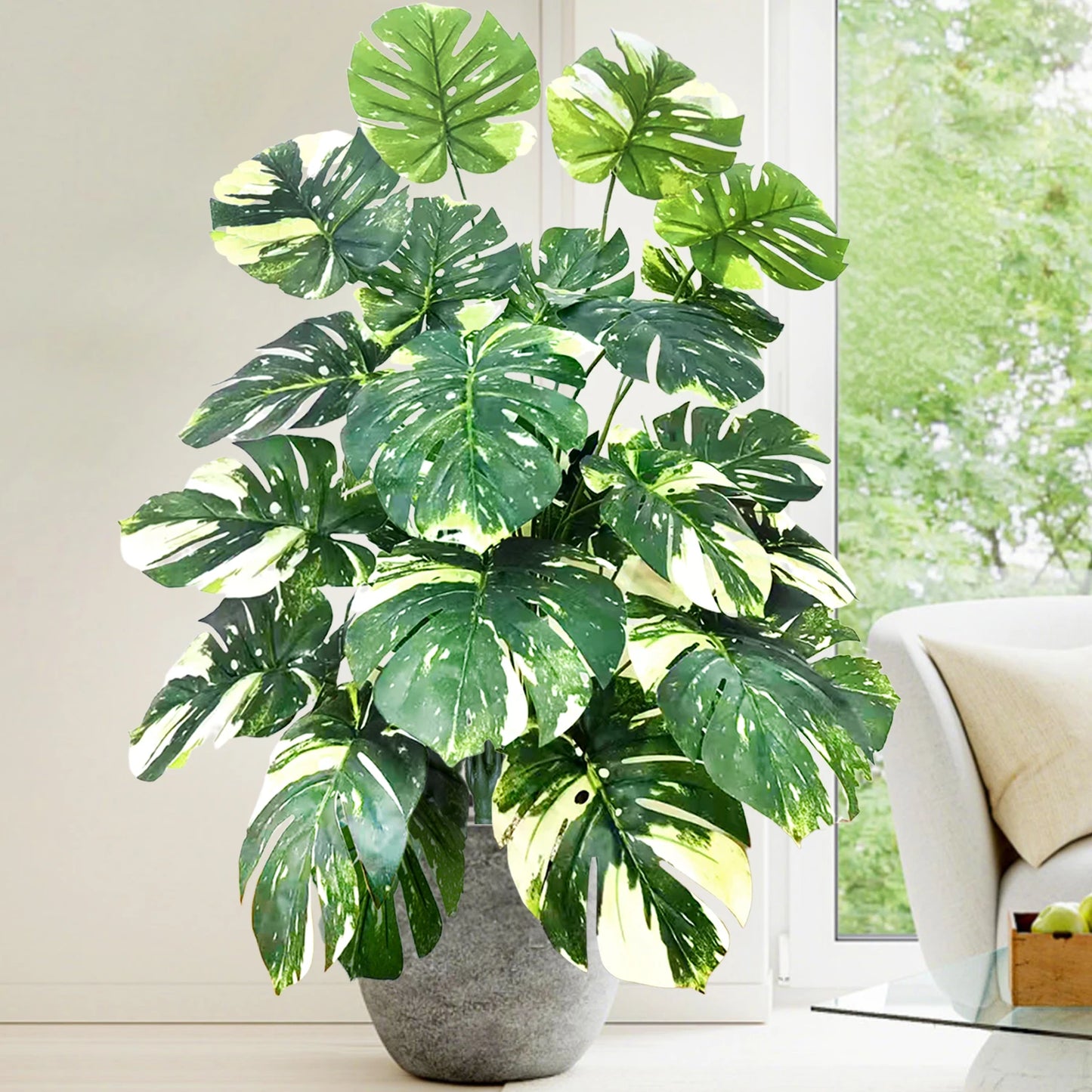 59-103cm/40.5in Artificial Monstera plastic fake plant pot ornamental festival suitable for home office decoration