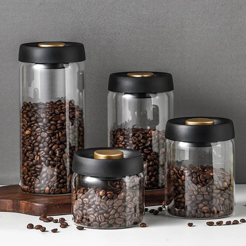 New Bean Coffee Storage Container Vacuum Seal Container Coffee Bean Storage Sealed Container KFSN01