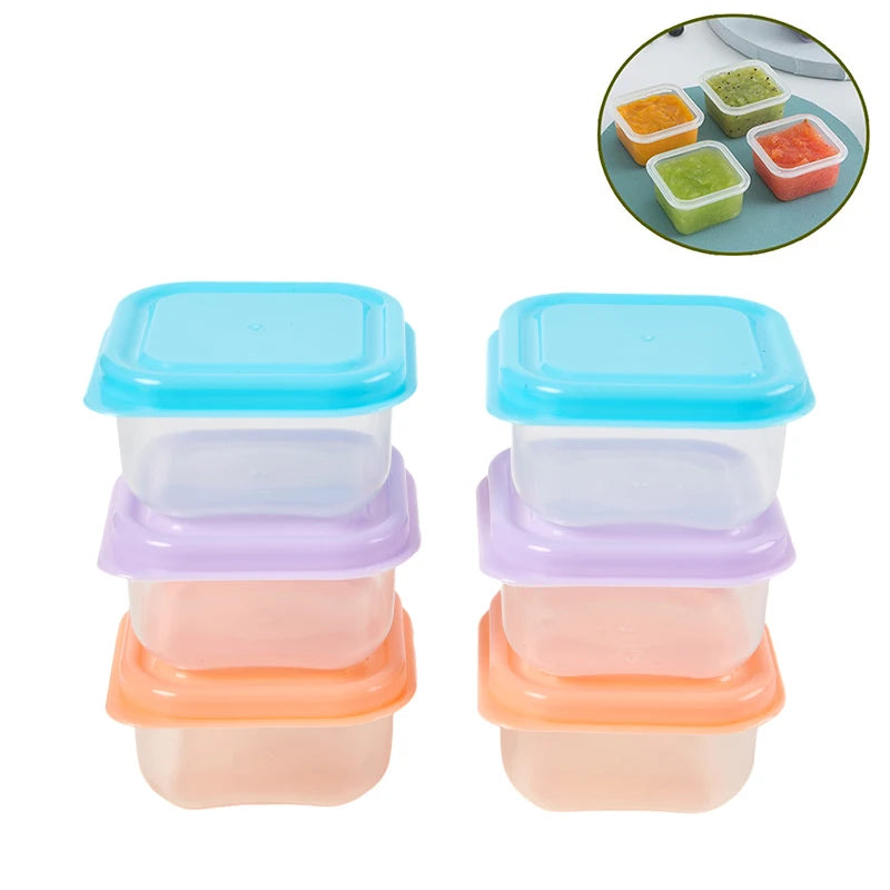 6Pcs Food Storage Container Small Plastic Moisture-proof Containers Mini Kitchen Storage Box with Leakproof Lid Kitchen Accessor