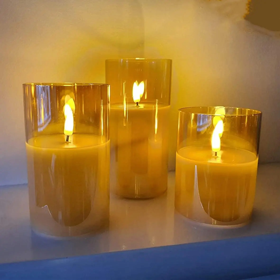 Flameless Candles 3D Wick Electric LED Candle Battery Operated with Remote Control for Party Hotel Wedding Birthday Decoration