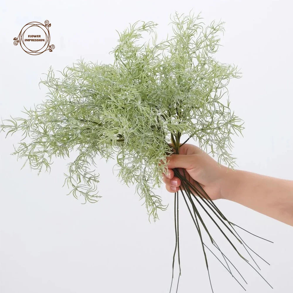 10/15PCS Artificial Plants Ferns Rosemary Stem Fake Green Plants Shrubs Rustic Farmhouse Outdoor UV Resistant Garden Plants ﻿