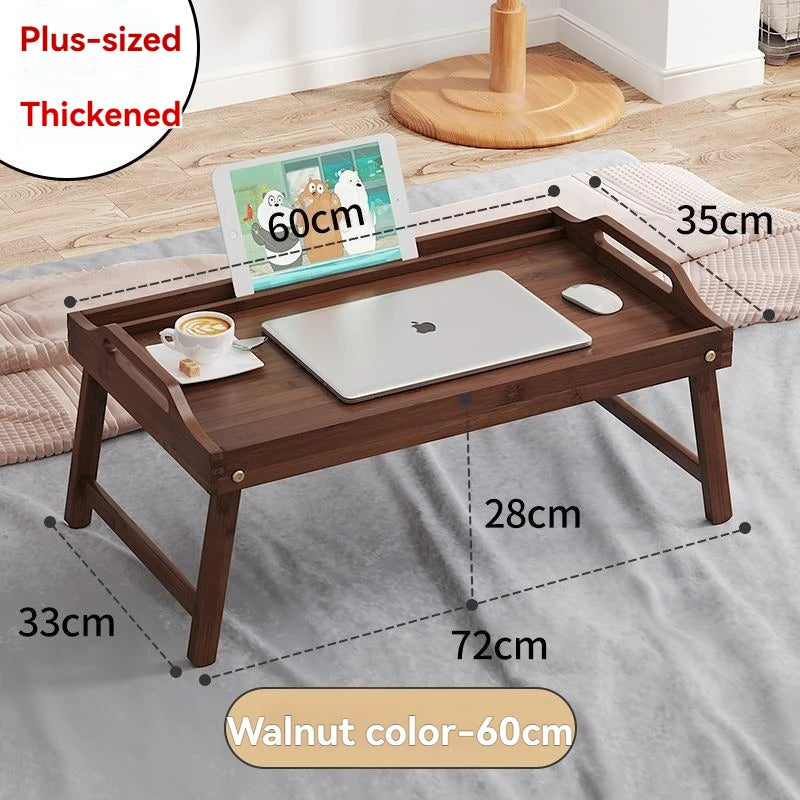 Bamboo breakfast table, bedroom, foldable computer desk, bed, lazy laptop, tablet table, children's study desk