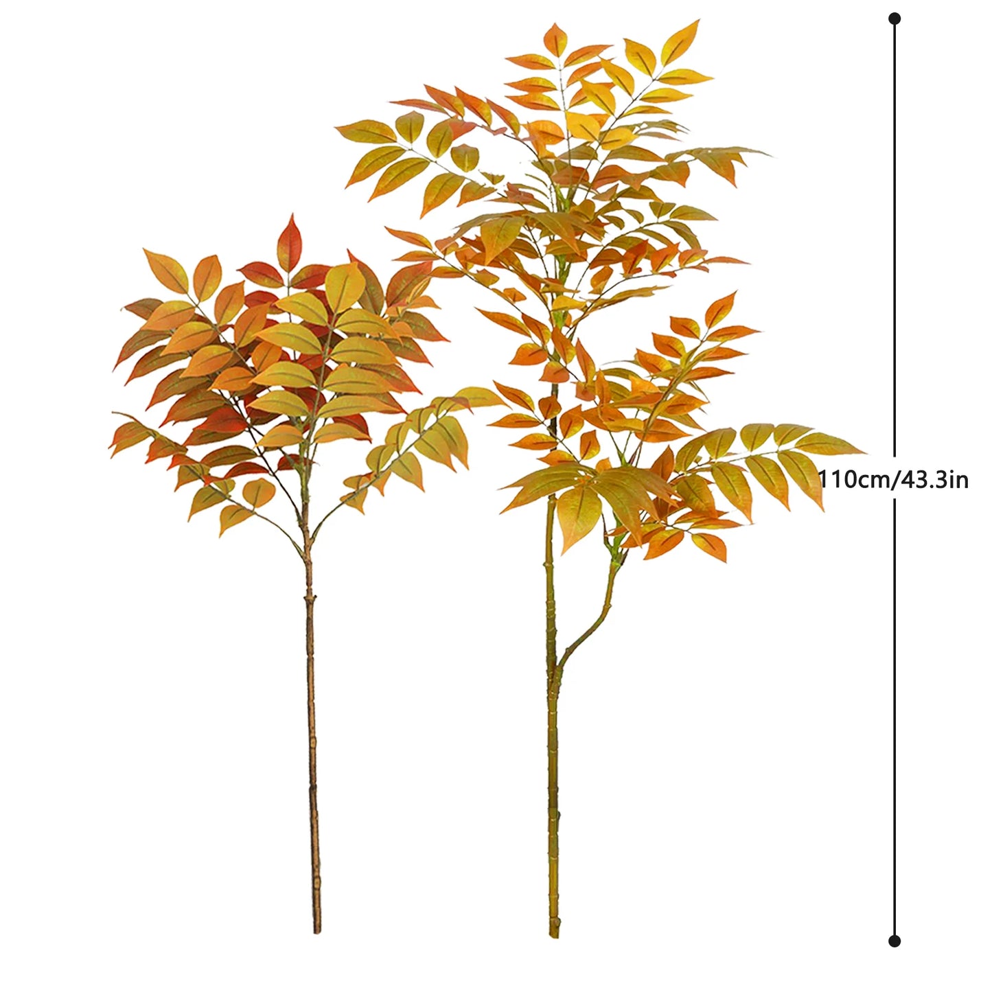 76-105-135cm/53.1in Artificial Ficus Tree Branch Fake Lacquer Tree Plastic Banyan Plants Green Tall Palm Leaves For Home Garden