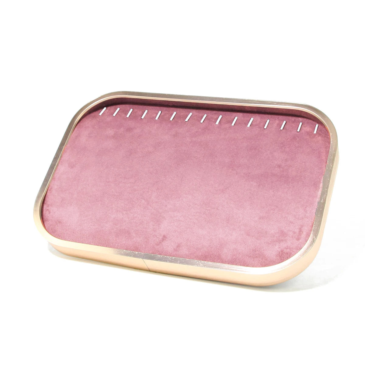 High-grade Metal-edged Jewelry Tray Inside Sufiber Velvet Jewelry Tray Necklace Ring Pendant Bracelet Storage Display Tray