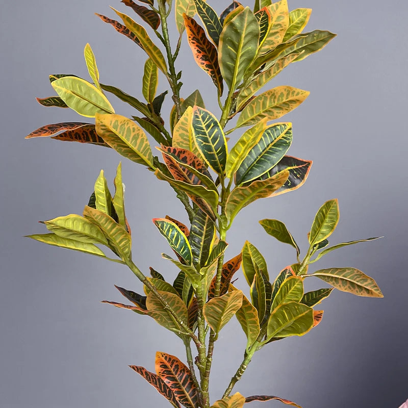 80-120cm Artificial Large Tropical Plant Branch Fake Magnolia Leaves Plastic Banyan Tree Branch for Home Garden Party Decoration