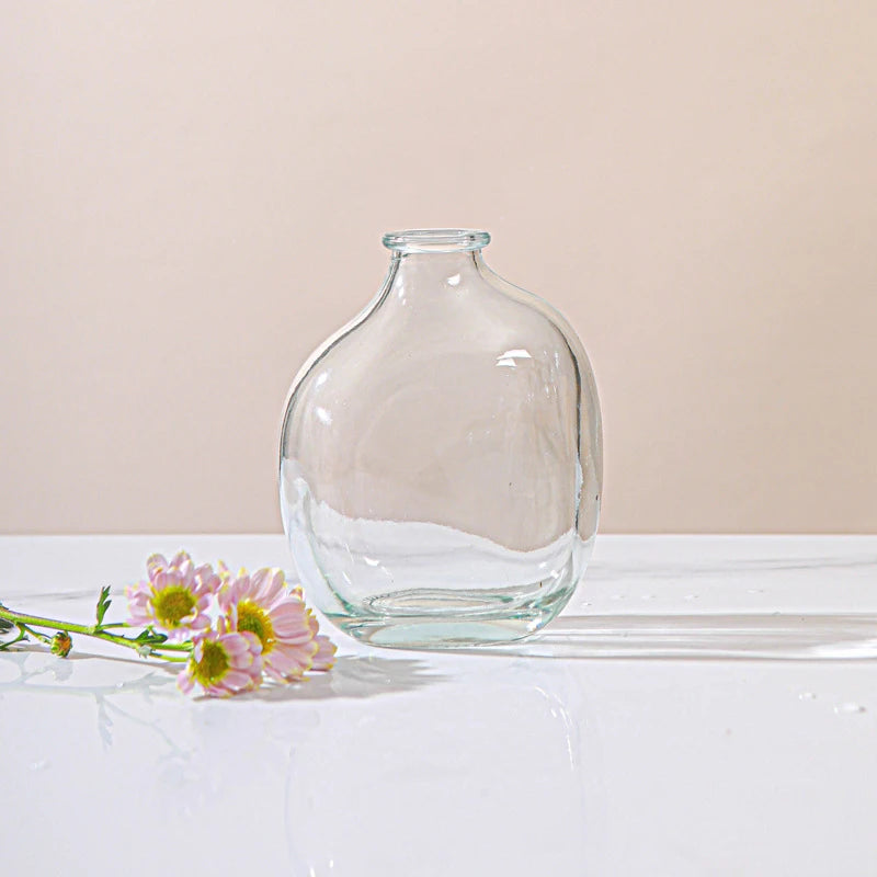 Brown Retro Glass Vase Plant Flowers Bottle Flower Arrangement Hydroponic Terrarium Desktop Vase Creative Home Decor Flower Pot