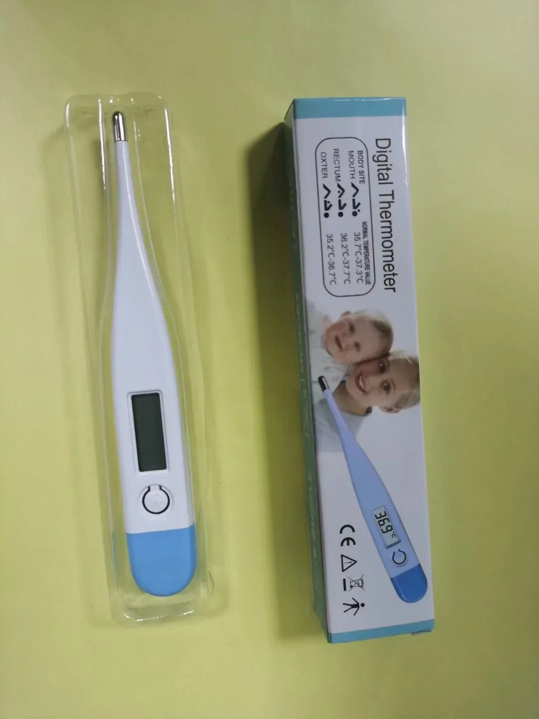 Digital water thermometer Accurate oral and armpit temperature readings Fever alarm thermometer