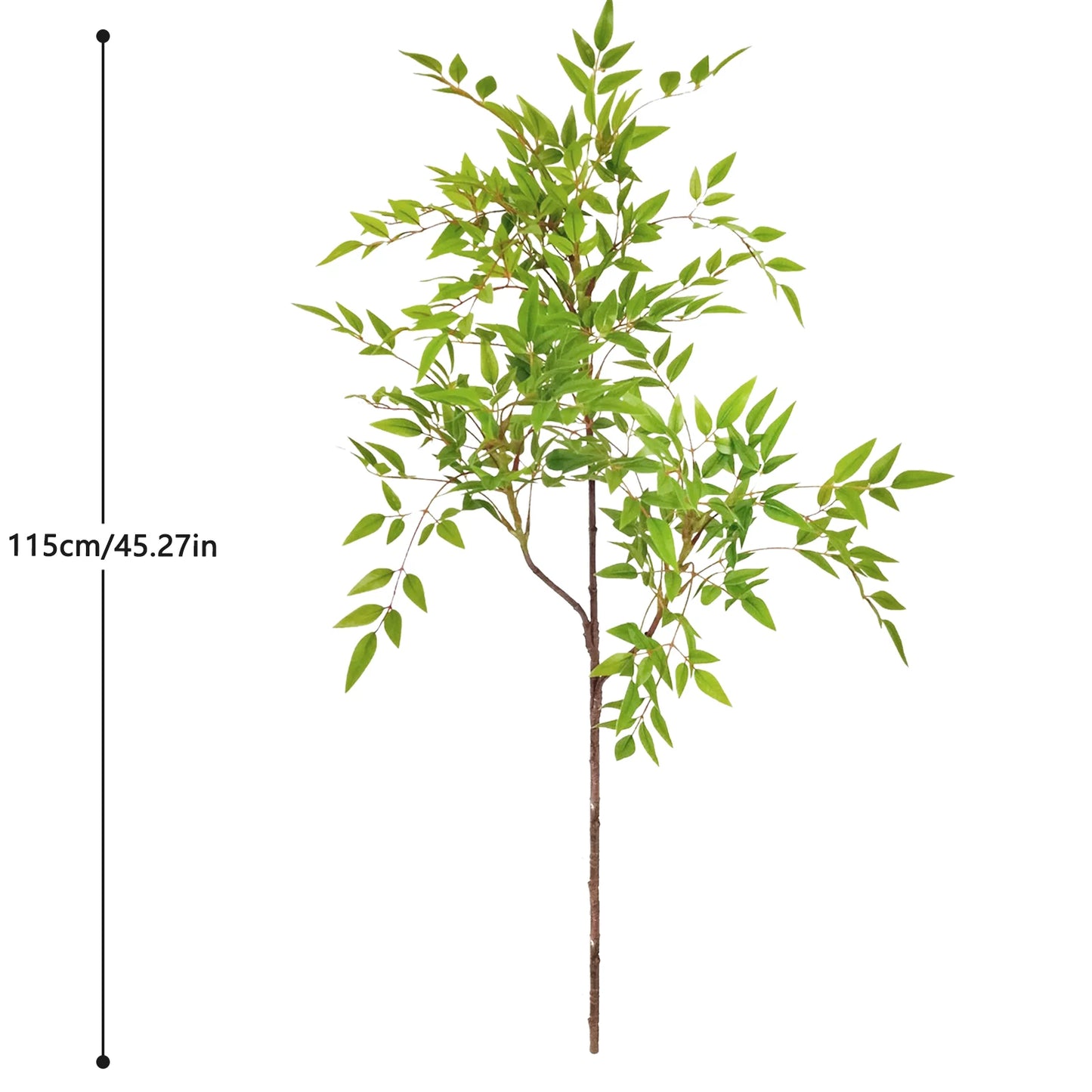 76-105-135cm/53.1in Artificial Ficus Tree Branch Fake Lacquer Tree Plastic Banyan Plants Green Tall Palm Leaves For Home Garden