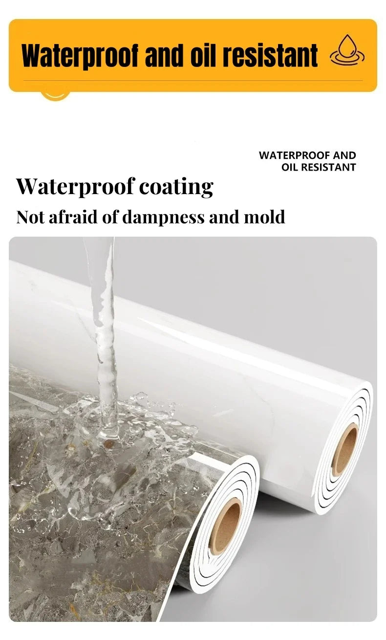 Thick Foam Marble Wall Stickers Peel and Stick Wallpaper Aluminum Foil Bottom Faux Tile Self Adhesive Wall Paper Home Decoration