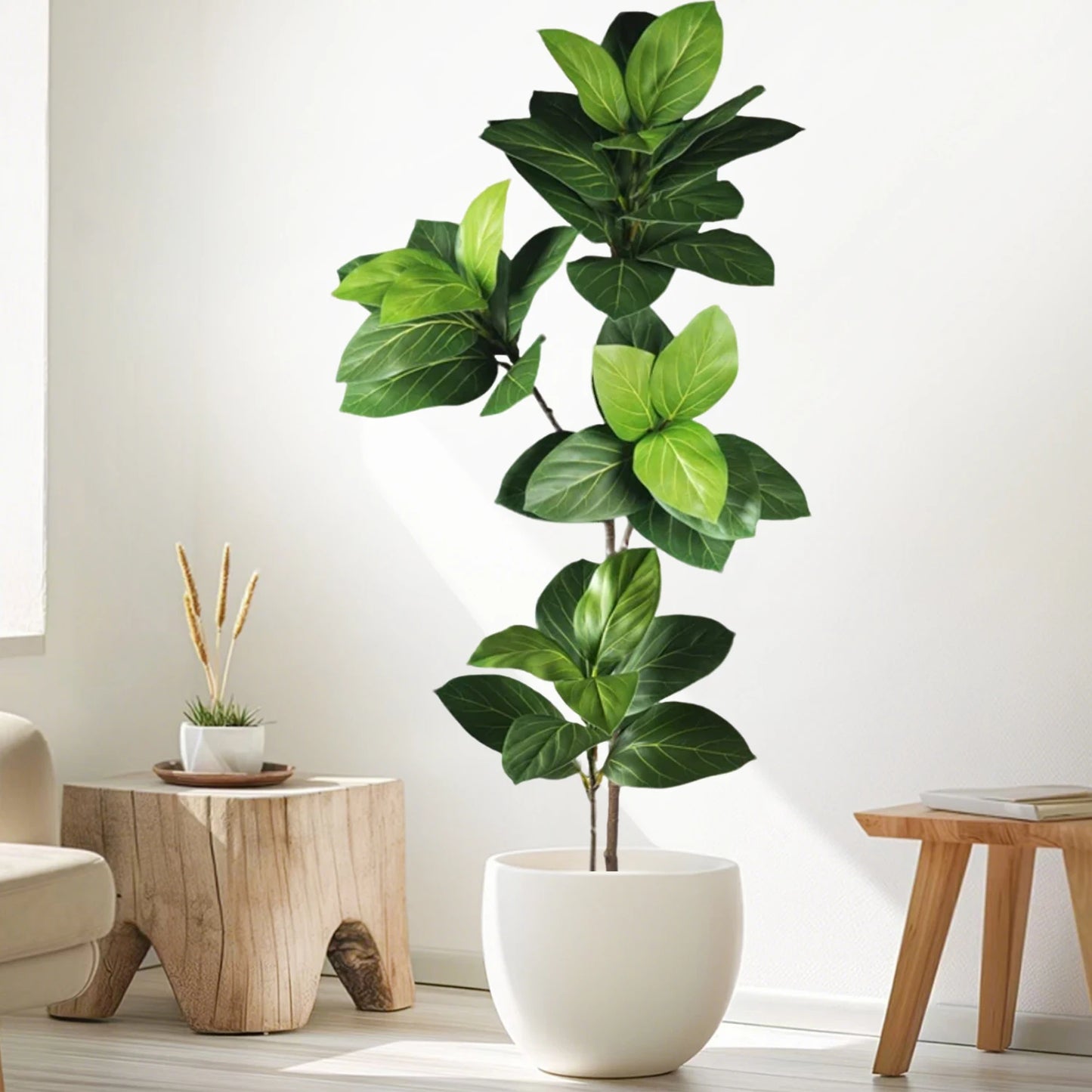 76-135cm  Artificial Plants Fake Bamboo Tree Branch Plastic Nandina Leaves Tall Green Landscape For Home Garden Decor