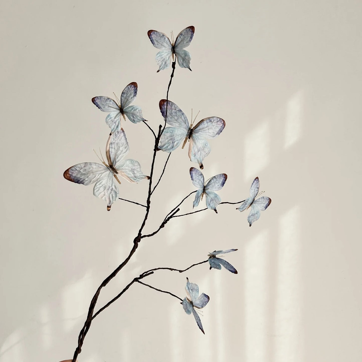 27.6 Inch Artificial Butterfly Flowers with Dried Branches Faux Floral Arrangement for Home Decor Window Display Wedding