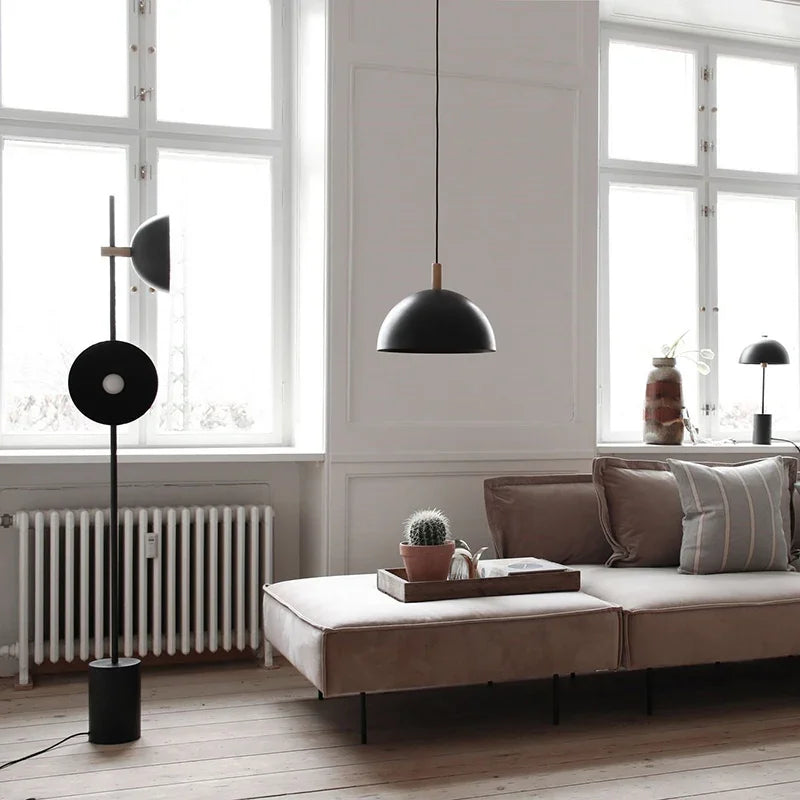 Postmodern designer model room, living room, study, sofa, vertical floor lamp, Nordic bedroom headboard decorative lamp