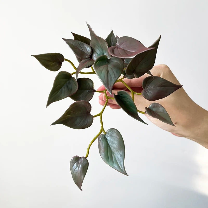 Artificial Plant Mini Bouquet Copper Coin Grass Soft Glue Fake Green Plants Wall Hanging for Home Office Garden Decoration