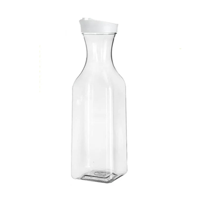 50 Oz Large Plastic Water Bottle with Flip Cap, Square Base Juice Container, Clear Plastic Water Bottle, Beverage Milk Bottle