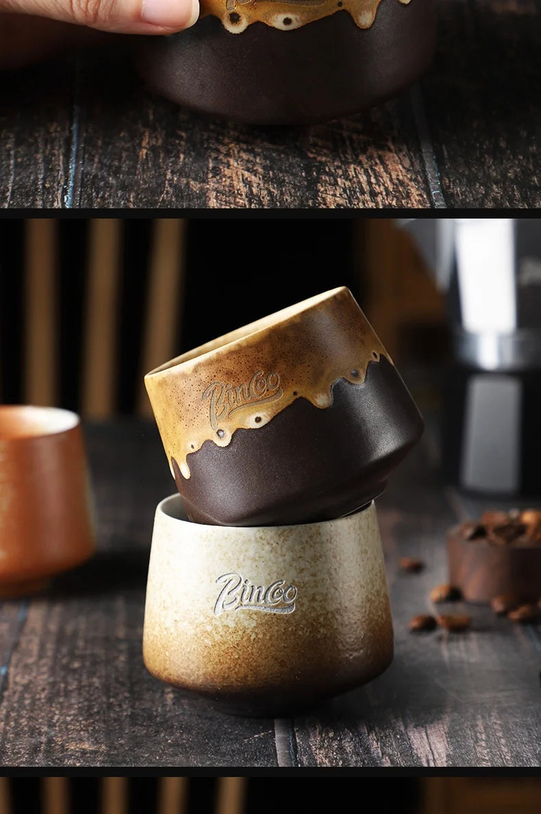 200ML Light Luxury Retro Mugs Ceramic Coffee Cups Handmade Latte & Matcha Kung Fu Tea Cup Retro Japanese Style Ceramic Tea Cup