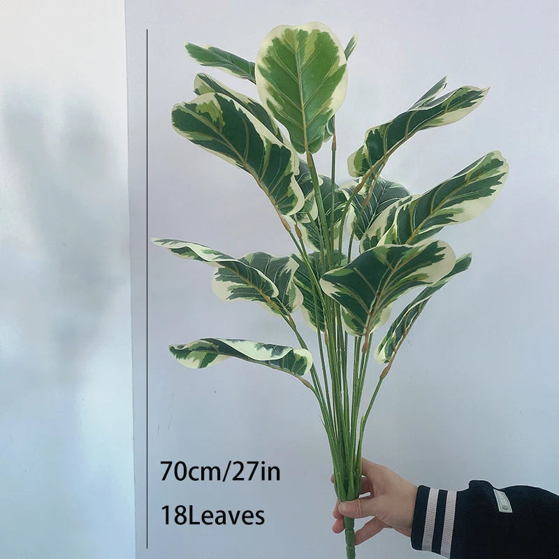 35-150cm Tropical Tree Artificial Rubber Tree Fake Tree Artificial Plants Faux Banyan Tree for Home Garden Room Shop Decor