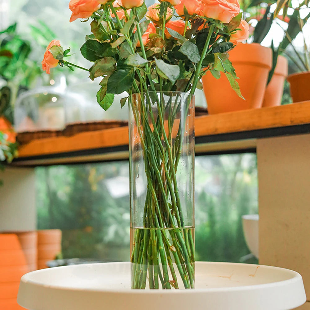 1Pcs Shatterproof Plastic Vases Tall Large Transparent Flower Vase Hydroponic Decoration Flowerpot  Acrylic Cylinder Vases