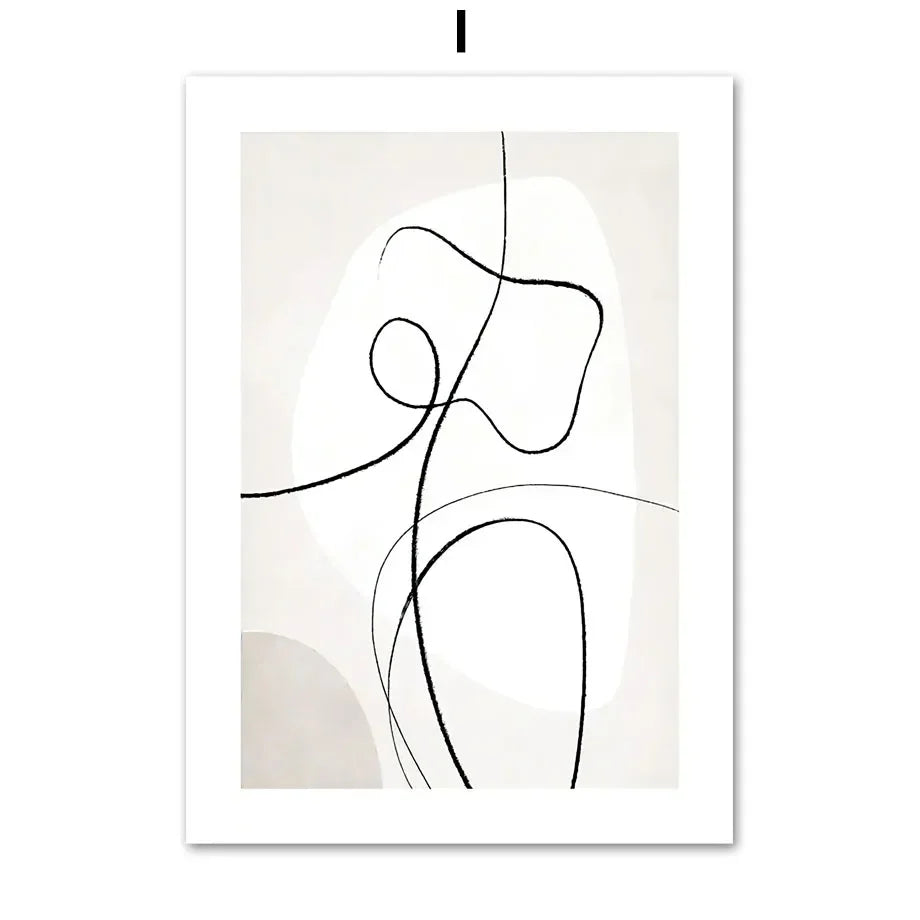 Scandinavian Minimalist Wall Art Abstract Lines Couple Woman HD Canvas Poster Prints Home Bedroom Living Room Decoration