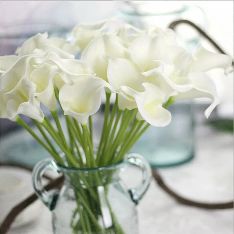 1/10 Pieces Artificial Flowers Calla Lily Bunch Fake Bouquet Table Home Wedding Decoration Fall Decor Artificial Dried Flowers
