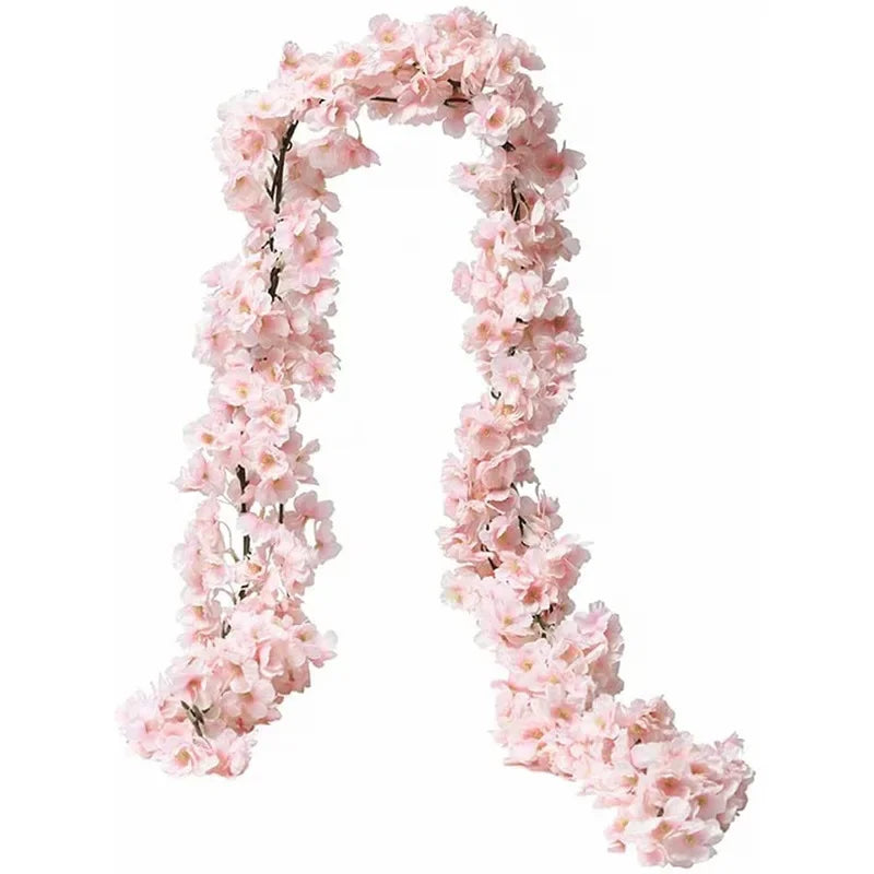 Artificial Cherry Blossom Flower Vines Fake Flowers Hanging Silk Flowers Garland for Wedding Party Garden Home Decor