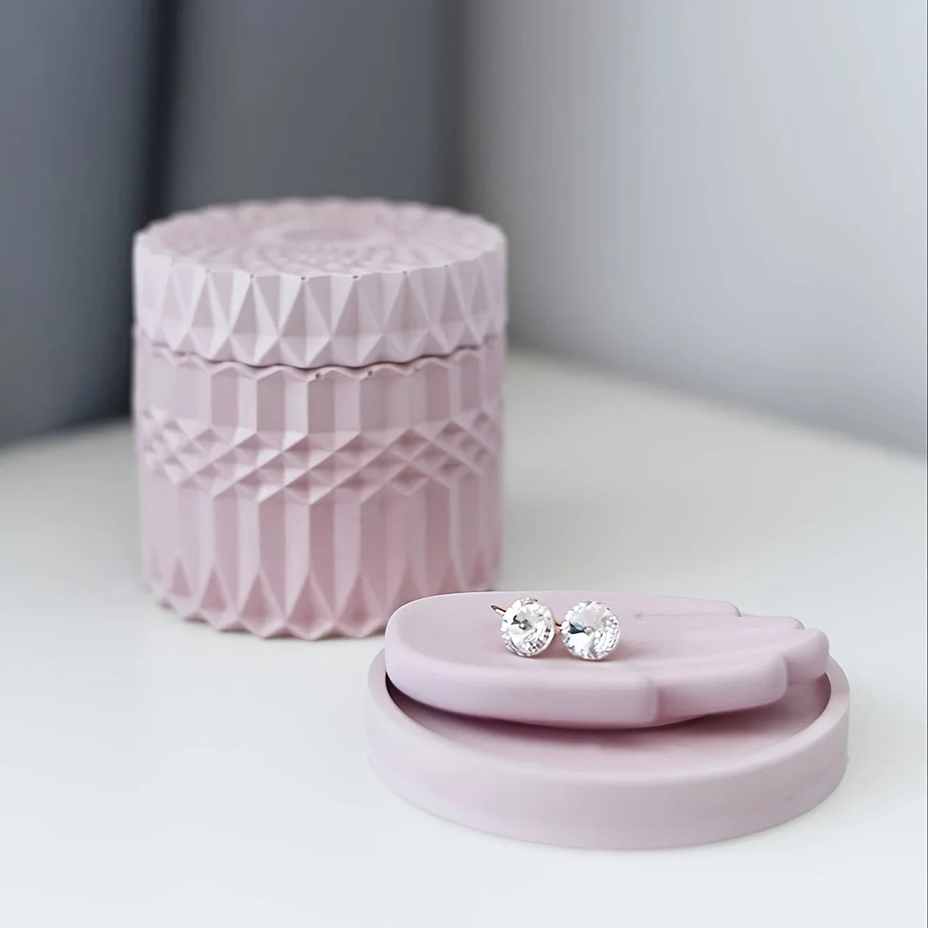 1set Silicone Mold Resin Storage Jar Jewelry Box with Lid, Round Container Jar Casting for Candle Holder DIY Resin Craft