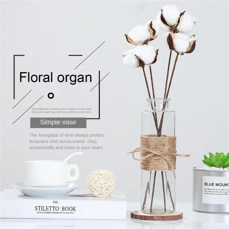 Glass Vase Thickened And Wear Resistant High Quality Thickened Glass Home Decoration Flower Ornaments Flanging Design Circular