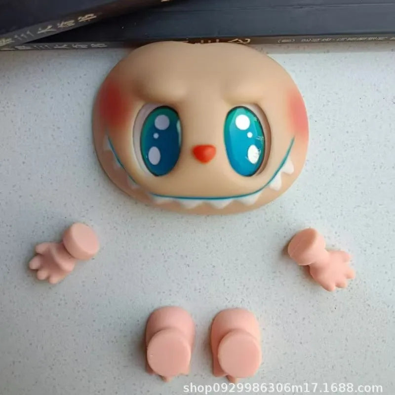 Labubu PVC Vinyl Doll DIY Replacement Parts Set - Hands Feet Face Changing Collectible Doll Accessories for Creative Gifts