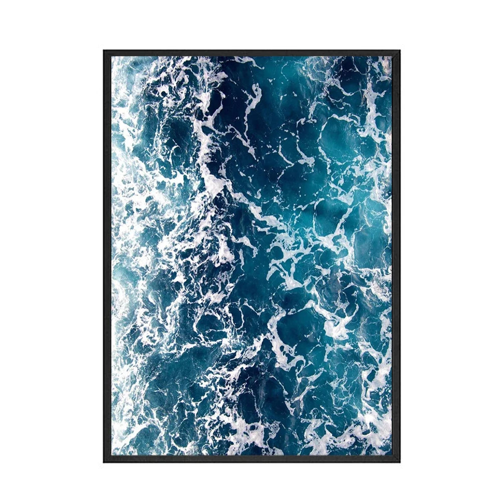 Scandinavian Minimalist Wall Art Blue Whale Tail Sea HD Canvas Oil Painting Poster Prints Home Bedroom Living Room Decoration