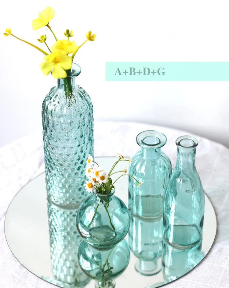 Glass Vase Living Room Decoration Small Fresh Flower Vases For Homes Table Bedroom Decor Modern Terrarium Home Accessories