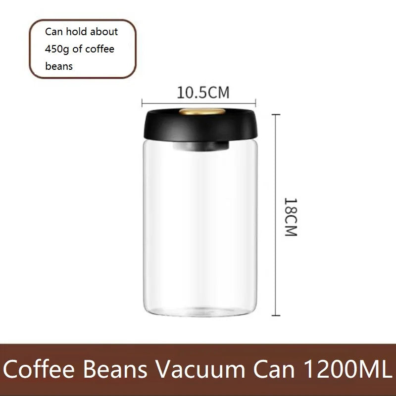 New Bean Coffee Storage Container Vacuum Seal Container Coffee Bean Storage Sealed Container KFSN01