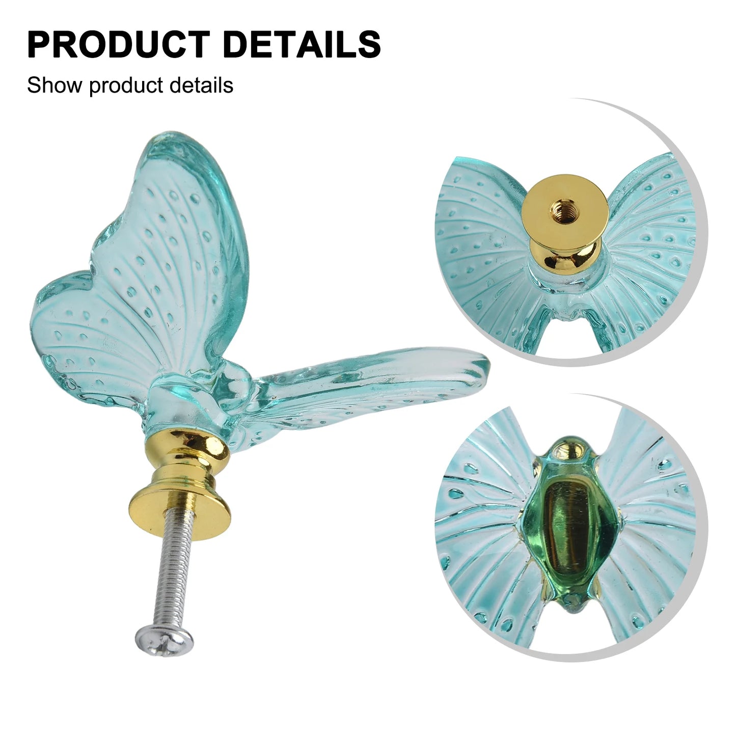 1pcs Butterfly Dresser Pulls Clear Drawer Knobs Cabinet Knobs Bathroom Door Knobs Cabinet Handle Knobs For Dresser Accessories