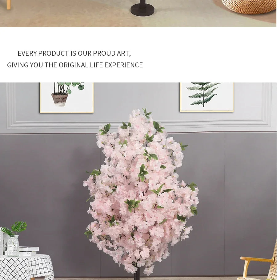 Artificial Cherry Tree Fake Plants Fake Tree Tabletop Living Room Pathway Guide DIY Party Wedding Decor Backdrop Home Decor