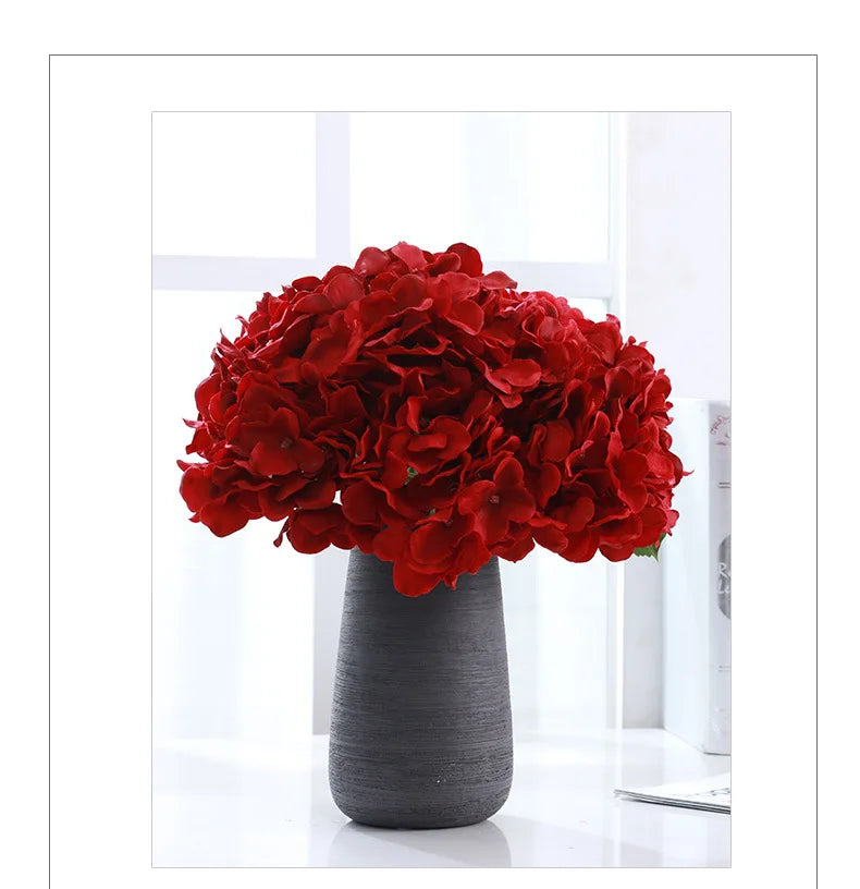 Simulation Mallorca Artificial Flower Big 5 Hydrangea Silk Cloth Home Living Room Table Decoration Wedding Fake Flower Blue