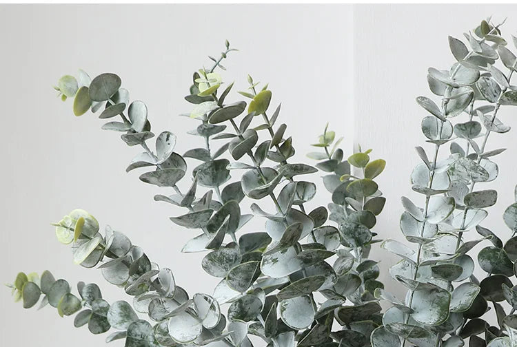 Real touch artificial eucalyptus branch leaf plants long leaf fake plants home decor dried artificial flowers wedding decoration