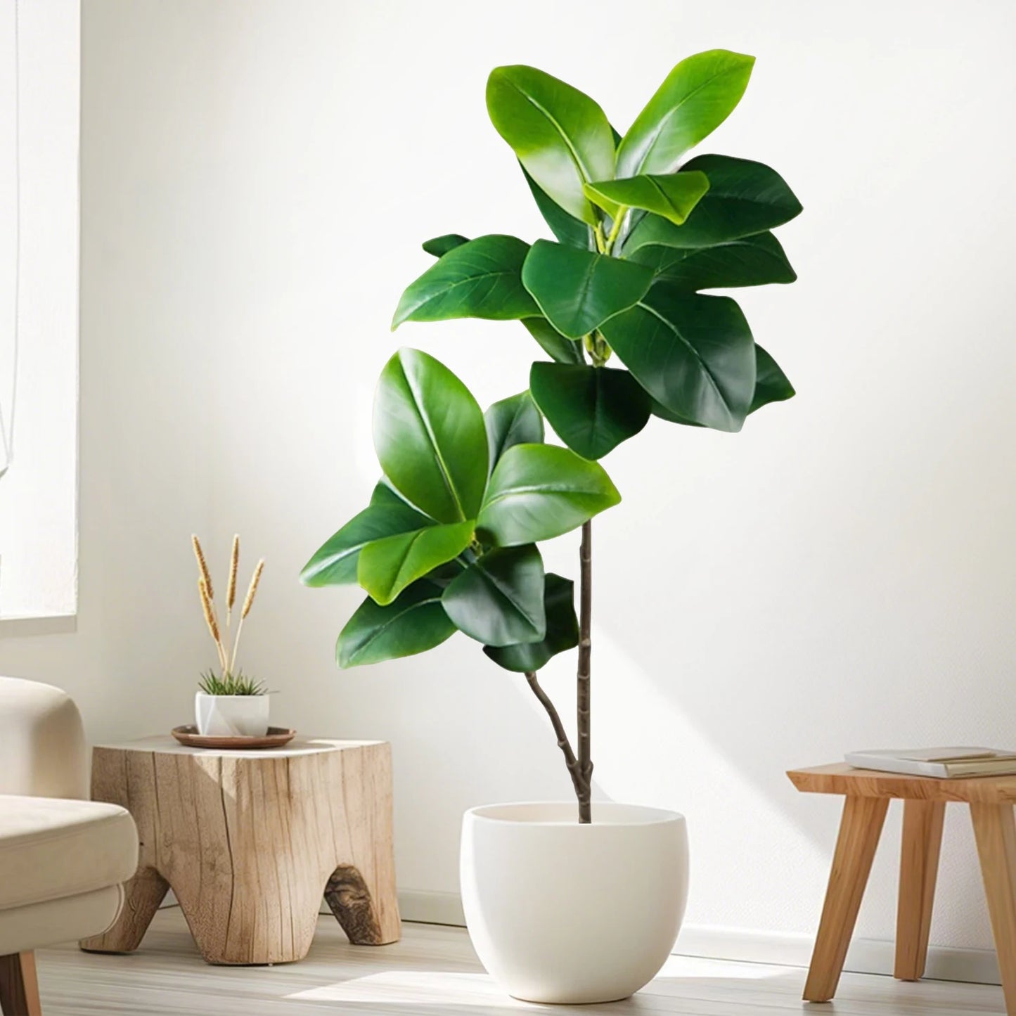 76-135cm  Artificial Plants Fake Bamboo Tree Branch Plastic Nandina Leaves Tall Green Landscape For Home Garden Decor