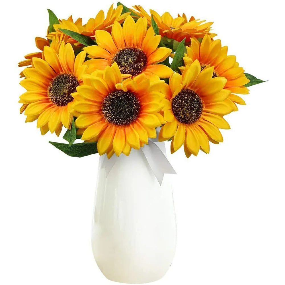 7 Heads Artificial Sunflower Bouquet Silk Fake Flower DIY Wedding Home Party Festival Decor Gift Centerpieces Living Room Supply