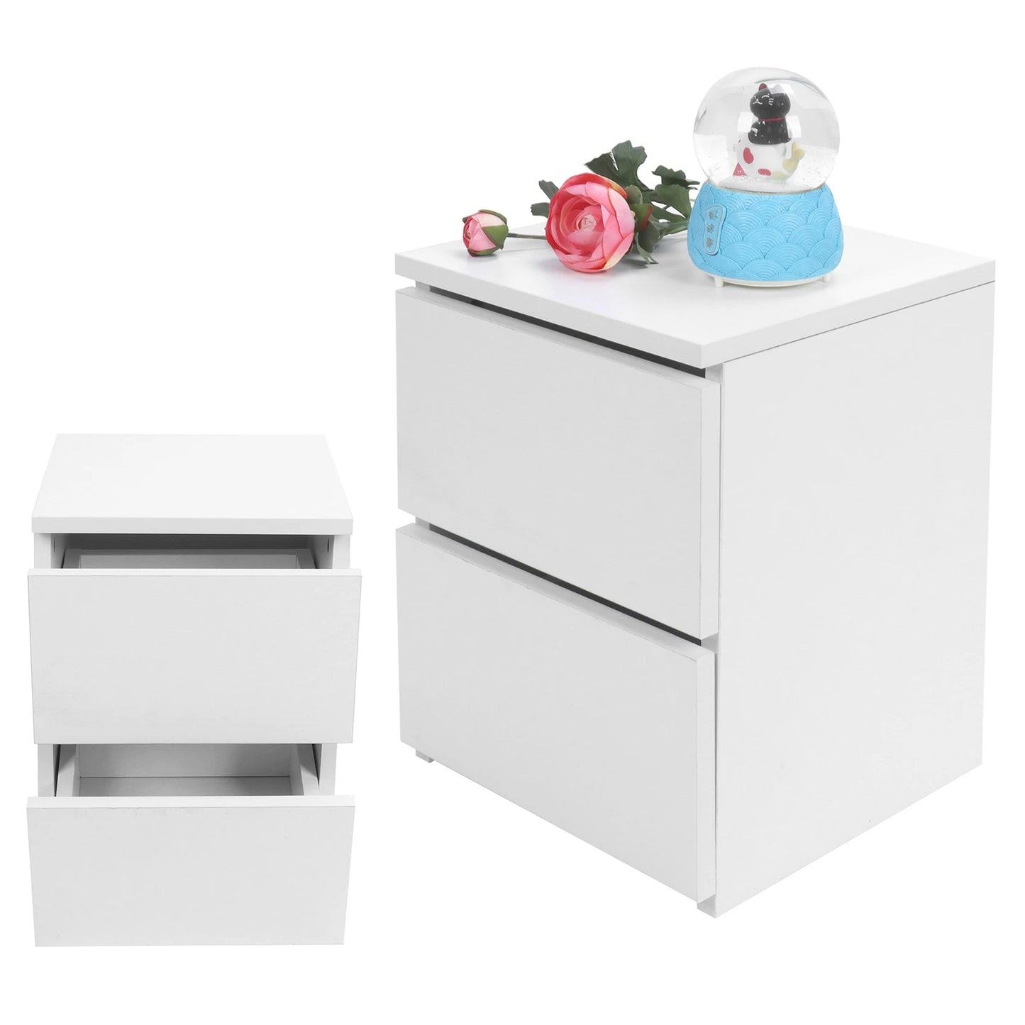 Bedside Table with 2 Drawers Modern Night Stand Table for Home Bedroom Living Room Side Table Nightstand Night Table Bedside