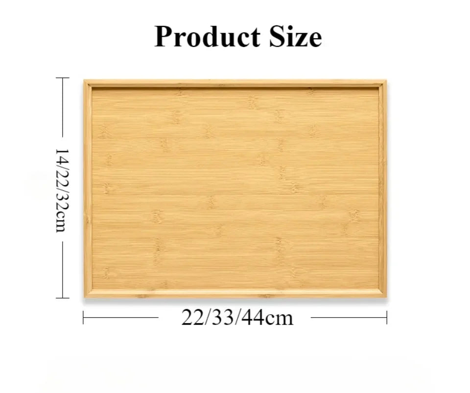 Rectangular Tea Tray Household Kitchen Plate Tools Serving Dish Bamboo Tea's Bar Storage Trays for Wooden Tableware Wood Pallet