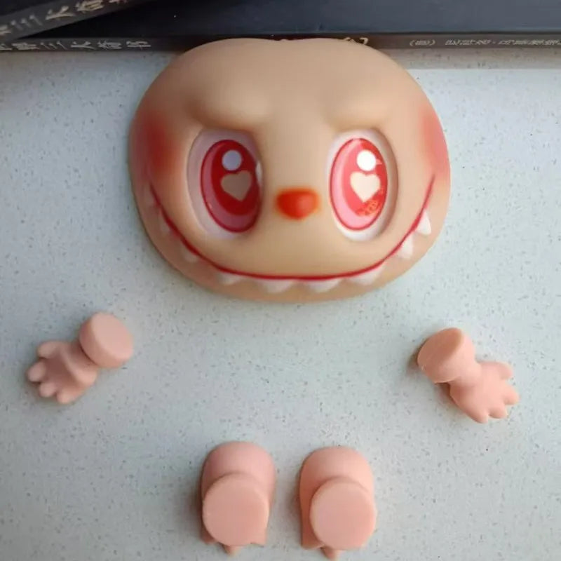 Labubu PVC Vinyl Doll DIY Replacement Parts Set - Hands Feet Face Changing Collectible Doll Accessories for Creative Gifts