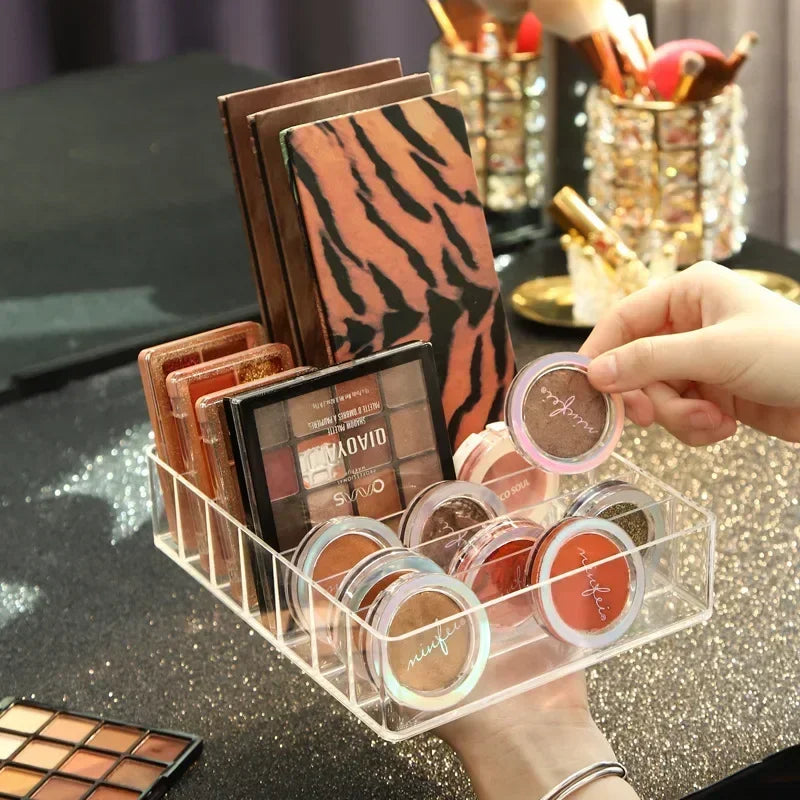 7 Layers Eyeshadow Palette Plastic Storage Box Cosmetics Organizer Lipstick Rack Transparent Makeup Organiser Lip Gloss Drawer