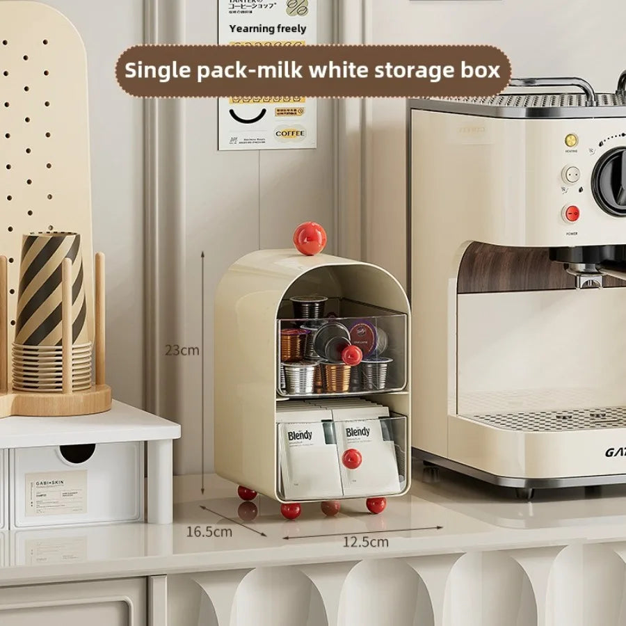 Coffee Organizer Desktop Corner Tea Bag Storage Box Drawer Sle Office Tea Water Room Table Storage Rack Capsule Coffee Organizer