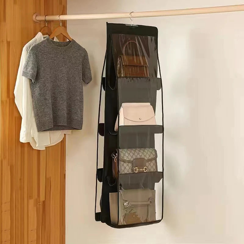 Hanging Handbag Organizer Wardrobe Closet Transparent Storage Bag Door Wall Clear Sundry Shoe Bag Hanger Pouch Accessories Stuff