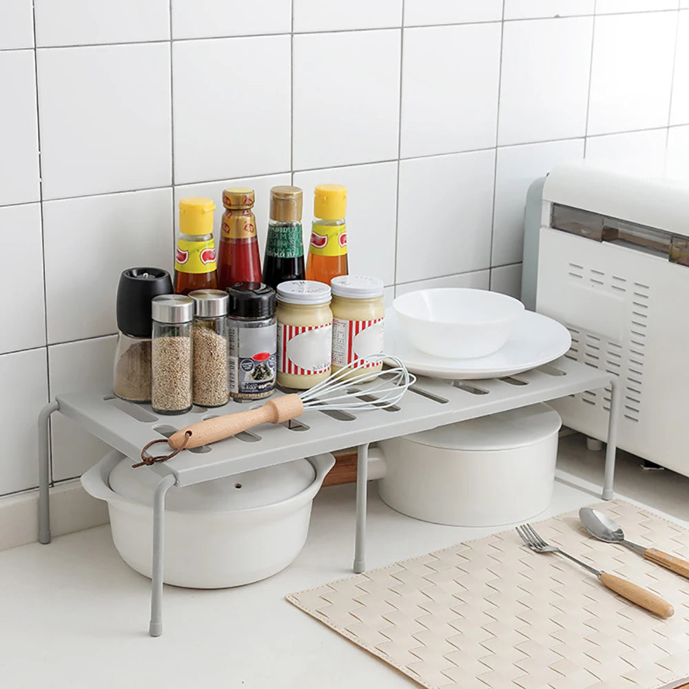 ABS Shoe Rack Extensible Shoe Hanger Storage Space Saving Shelf Telescopic Storage Rack Household Kitchen Cabinet Organizer Rack