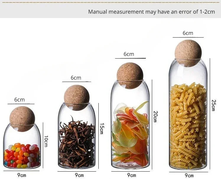 Glass Sealed Jar Kitchen Miscellaneous Grain Storage Jar Coffee Bean Transparent Glass Product Storage Jar