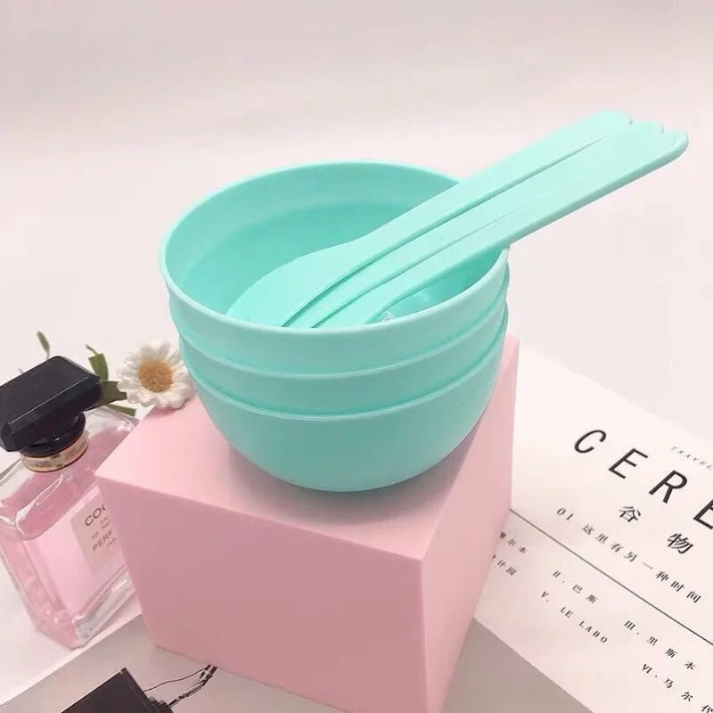 3 SET small DIY Face Masks and Mud Bowl Spoon Set Portable Beauty Tools for Homemade Essential Oil Mixing and Skin Care
