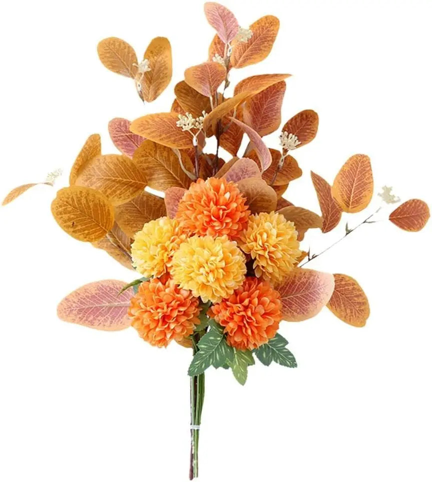 Artificial Flowers Bouquet Hydrangea Fake Flowers Chrysanthemum Silk Flowers Artificial for Decoration Flower Centerpieces
