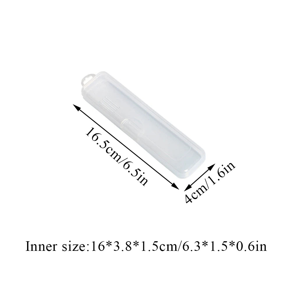 Portable transparent dustproof plastic tableware box Rectangle Case For spoons forks chopsticks straws makeup brush storage box