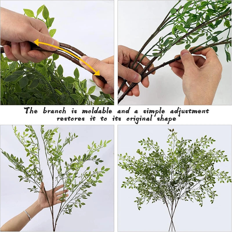 Artificial Green Plant 100CM Fake Eucalyptus Leaf Flowers Bouquet Wedding Decoration for Home Room Decor Arrangement Accessories